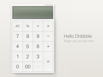 Flat Calculator calculator flat gray grey gui huang kai minimal white