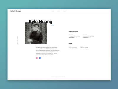 Personal Website blog design huang kai light portfolio profile web white