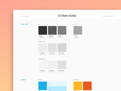 RRCP style guide dashboard design guide inventory style ui web