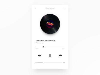 Daily UI-Day009-Musicplayer clean daily day009 music player ui vinyl white