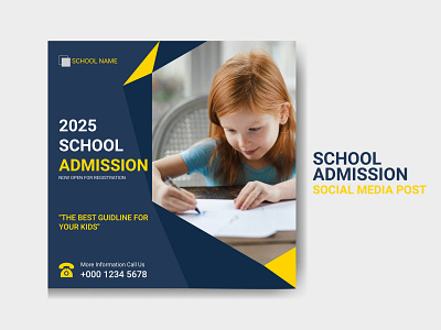 School Admission Social media post template design