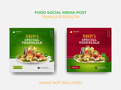 Fresh Vegetable Social Media Post Template Design adobe ilustrator eps facebook fresh graphic design instagram post social media template vector vegetable web banner