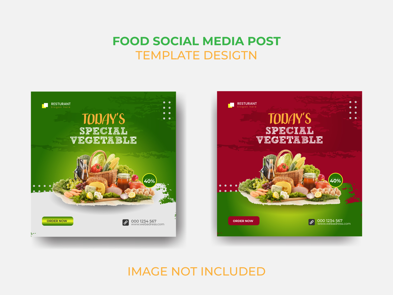 Fresh Vegetable Social Media Post Template Design by Hosain Mahmud on ...