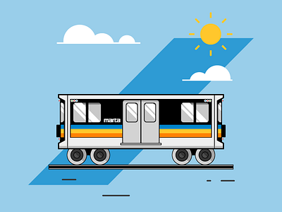 All Aboard! atlanta icon illustration marta public transportation train transit vector