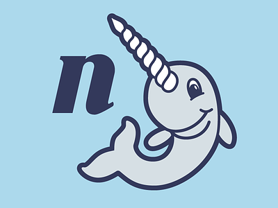 N is for Narwhal alphabet animal icon illustration mammal n narwhal nebo whale
