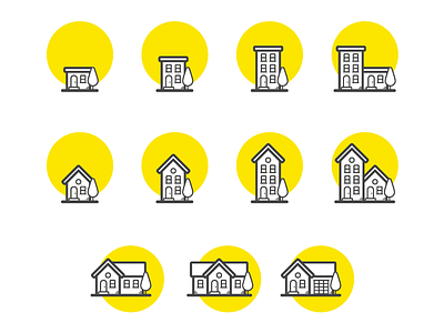 Summer Time apartment building construction duotone home house iconography icons illustration neighborhood sunny