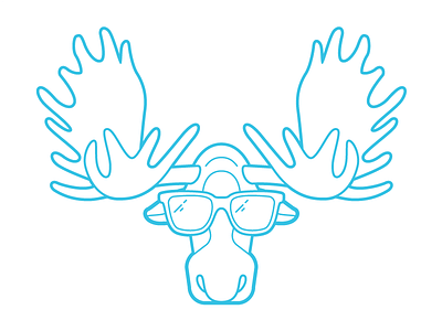 Party On Moose! animal antlers bar character illustration logo moose outdoor restaurant wilderness