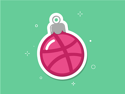 Happy Dribbbledays! ball christmas christmas ball christmas tree decoration dribbble holiday ornament playoff sticker