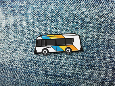Represent! atlanta bus enamel pin georgia icon illustration marta transit transportation vehicle