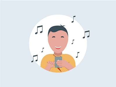 Entertaining app audio content illustration listening music music player people person play