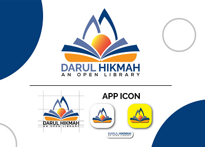Darul Hikmah Library Logo 3d animation app branding design education graphic design icon illustration institution library logo study ui ux vector