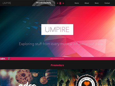 Umpire website behance design development dj music pink player responsive umpire web webdesign