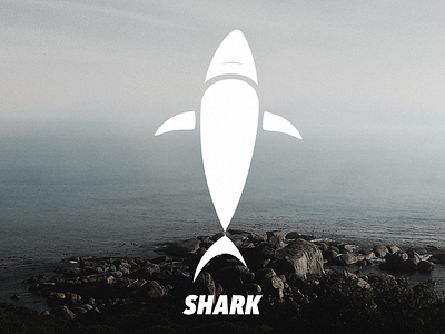 Shark animal logo sea shark white