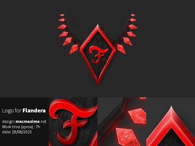Flandera logo font handmade logo photoshop red