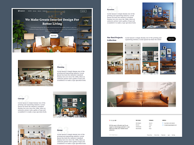 Interior Design Landing page graphic design ui