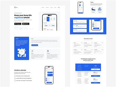 Proto calendar mobile app landingpage