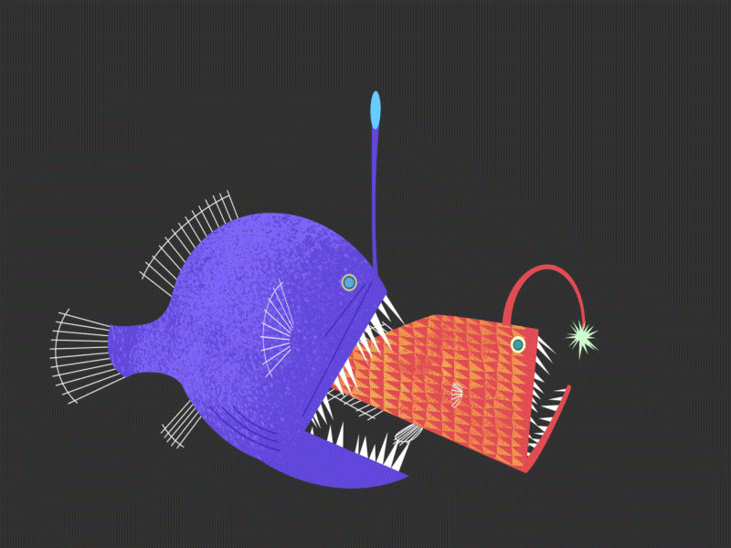 Deep Sea Fish 2d animation character fish science