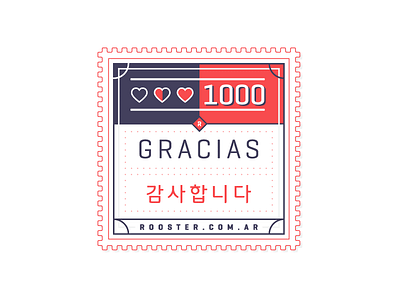 1k Likes 1000 heart line stamp thank you