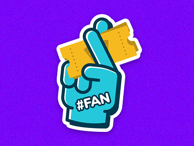 Fan Stickers fan hand icon sticker tickets vector