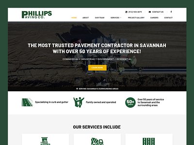 Phillips Paving Co // Web Design asphalt concrete concrete construction web design construction construction web design pavement pavement constructor web design