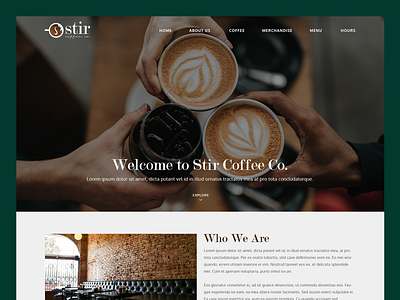 Stir Coffee Company // Web Design