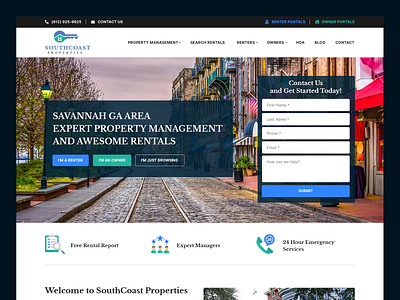 SouthCoast Properties // Web Design house rentals property listing web design property management property management web design real estate real estate web design
