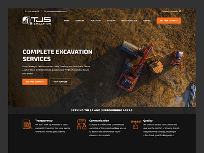 TJS Excavation // Web Design bulldozer construction construction web design excavation excavation web design truck