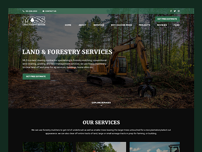 Moss Land Services // Web Design construction construction web design forest forestry forestry clearing web design forestry service web design land clearing land management land service web design