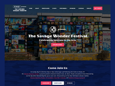 The Savage Wonder Festival // Web Design art event event web design festival festival web design military event web design theater theater web design