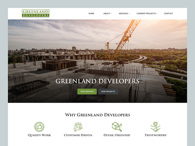 Greenland Developers // Web Design commercial development construction construction web design housing real estate real estate developer residential development