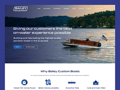 Bailey Custom Boats // Web Design boat boat web design custom boat ecommerce ecommerce web design leisure lifestyle retail retail web design