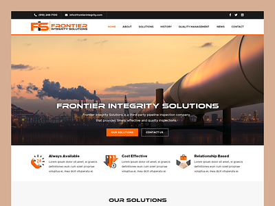 Frontier Integrity Solutions // Web Design construction inspection inspection company web design pipeline pipeline service service company web design
