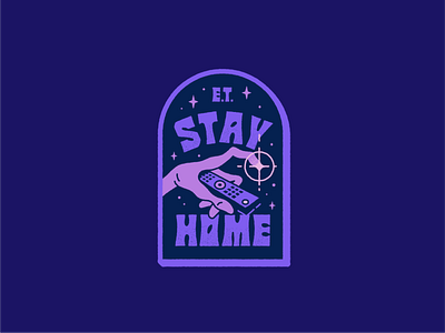 E.T. Stay Home badge badge design design hand drawn illustration movie typography