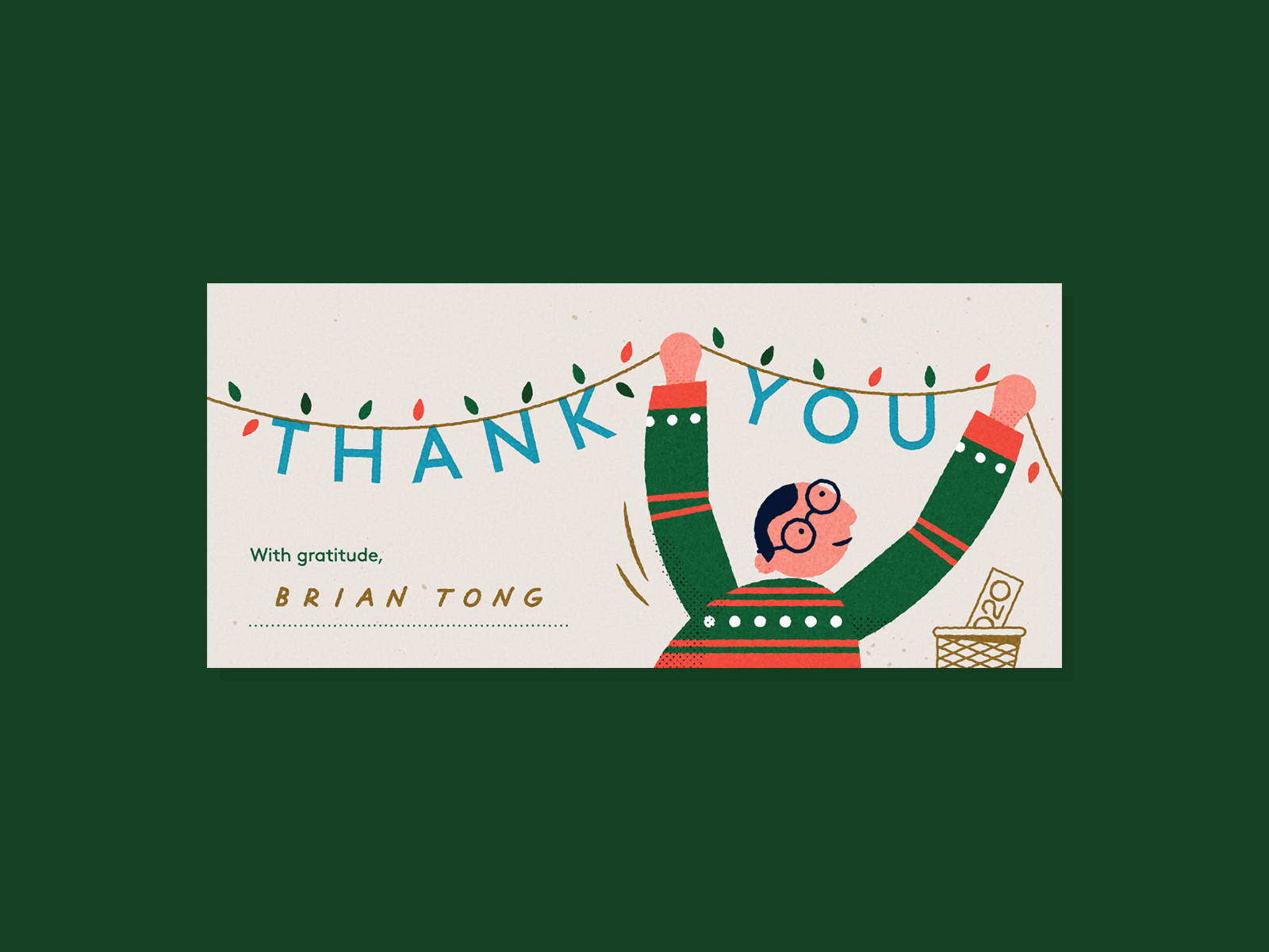2020 Year-End Thank You briantongdraws design gratitude hand drawn holiday holiday card illustration thank you thank you card