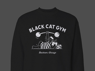 Black Cat Gym Sweatshirt