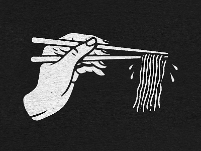 No Noodle Left Behind - Back Graphic art cotton bureau design illustration noodles ramen tshirt