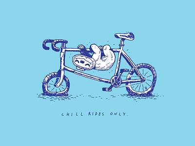 Weekend Bike Club - Chill Rides Only cycling hand drawn illustration weekend bike club