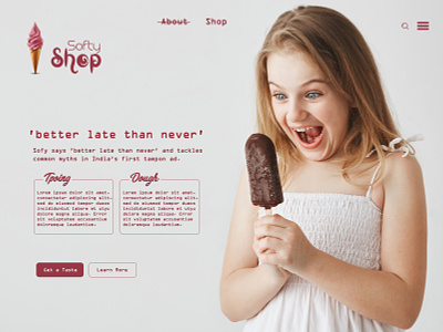 Softy Shop: Creative Website design ecommerce game graphic design icecream illustrator logo photoshot typography ui ux video web website