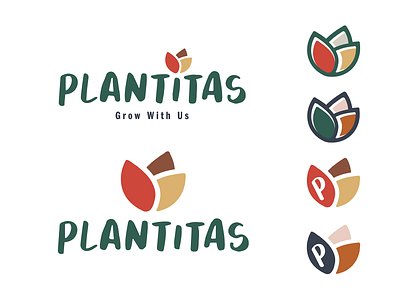Plantitas Logo cactus flower plants smallbiz