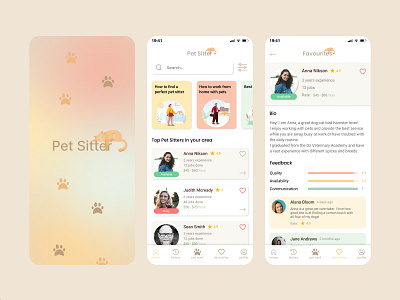 Pet Sitter Mobile App app design mobile pets product ui ux