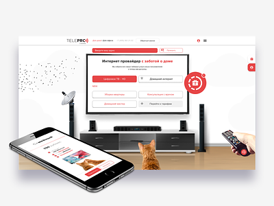 Web service for TV Providers & Internet "TelePro" app branding creative design illustration new ui ux web website