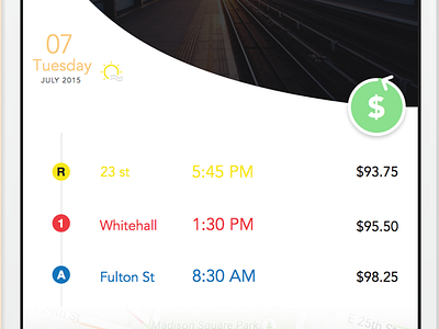 Wishful Designing For NYC Subway System commerce date ecommerce ios maps money price times transit transportation ui weather