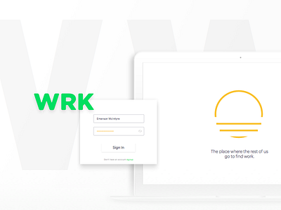 WRK Website web application Slider cards design dev jobs recruiting shadow signin signup ui web wrk