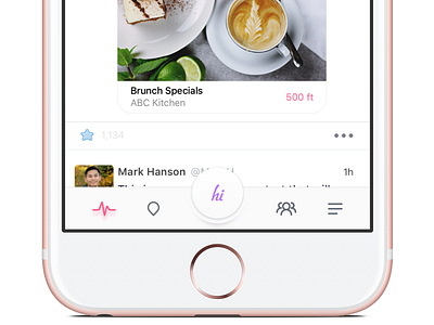 hi - Activity Feed app data friends geo gif illustration ios tabs