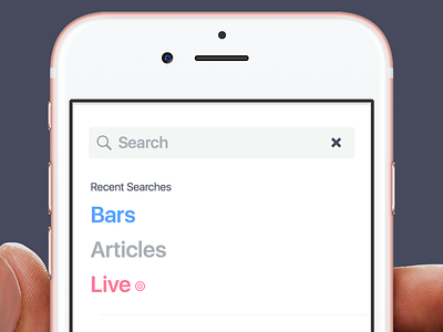 concatenated Search - For hi app events ios ios10 iphone live mobile results search simple ui video