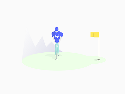 Going for that birdie golf illustration