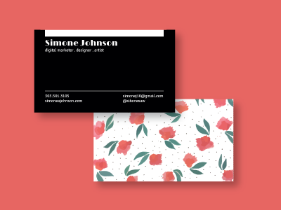 Floral Print Business Cards