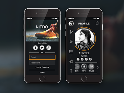 [Nitro] Mobile Running App iphone running ui ui mobile visual design