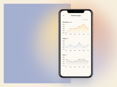 Smart Home APP UI - monthly usage analysis app controller daily ui daily ui 021 dailyuichallenge dashboard design dashboard ui design graphic home automation home monitoring home monitoring dashboard infographic line chart line graph mobileapp remote control ui ux