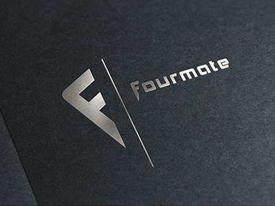 Fourmate Logo clean company f logo logotype mockup silver simple